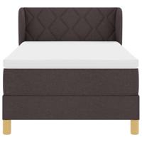 Boxspringbed met matras stof donkerbruin 90x200 cm - thumbnail