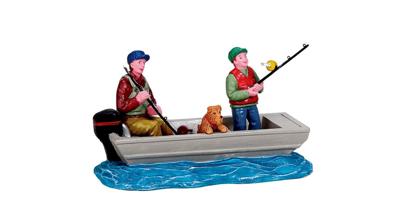 Lemax family fishing trip kerstdorp figuur type 4 Vail Village 2017
