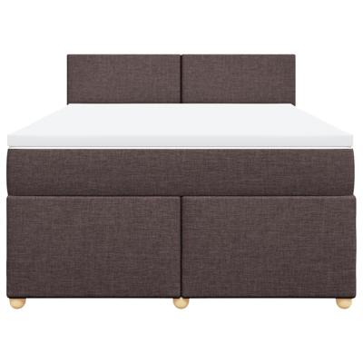 Boxspring met matras stof donkerbruin 180x200 cm