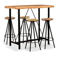 5-delige Barset massief acaciahout en gerecycled hout - thumbnail