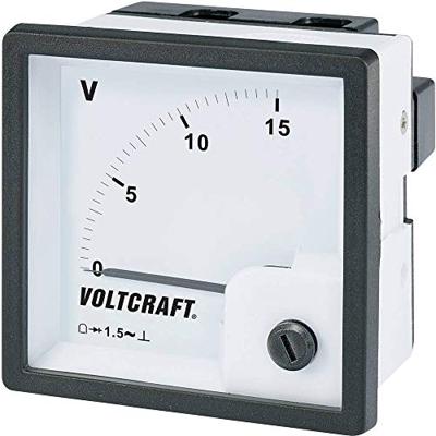 VOLTCRAFT AM-72x72/15V AM-72x72/15V Analoog inbouwmeetinstrument AM-72x72/15 V 15 V/AC Draaispoel