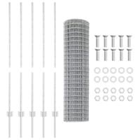 VidaXL Hek met paal zilver 1,2 x 10 m staal - thumbnail