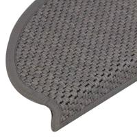 VidaXL Trapmatten zelfklevend 15 st sisal-look 65x21x4cm zilverkleurig - thumbnail