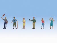 NOCH 0015472 H0 Groep toeristen figuren Geverfd - thumbnail