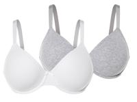 esmara 2 dames BH&apos;s (Grijs/wit, 90D) - thumbnail