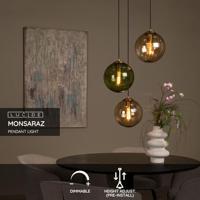 Lucide MONSARAZ - Hanglamp - Ø 35 cm - 3xE27 - Groen - thumbnail