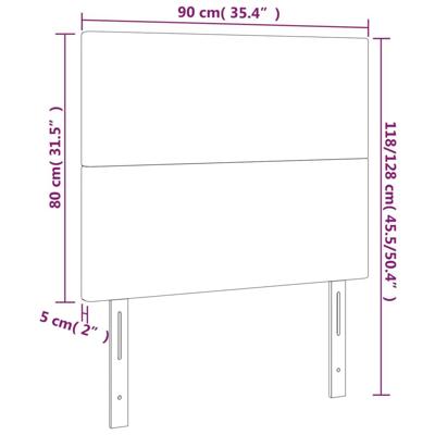 Hoofdbord LED 90x5x118/128 cm kunstleer cappuccinokleurig