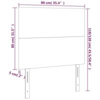 Hoofdbord LED 90x5x118/128 cm kunstleer cappuccinokleurig - thumbnail