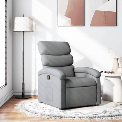 Relaxfauteuil lichtgrijze stof