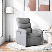 Relaxfauteuil lichtgrijze stof - thumbnail