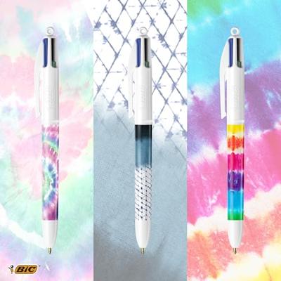 Bic Colours Tie - Dye 4-kleurenbalpen, medium, klassieke inktkleuren, doos van 6 stuks