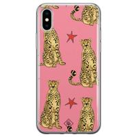 iPhone XS Max siliconen hoesje - The pink leopard - thumbnail