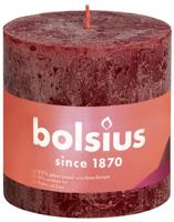 Bolsius stompkaars rustiek shine 10x10cm velvet red - thumbnail