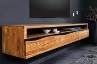 Hangend tv-meubel MAMMUT 160 cm bruin acaciahoningafwerking massief houten boomrand - 43709 - thumbnail