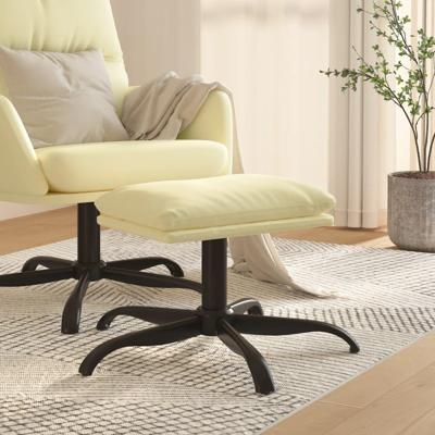 Voetenbank 60x60x39 cm kunstleer crmekleurig