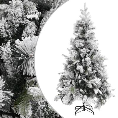 VidaXL Kerstboom met dennenappels en sneeuw 225 cm pvc en pe VidaXL Kerstboom met dennenappels en sneeuw 225 cm pvc en pe