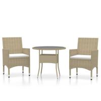3-delige Tuinset poly rattan beige - thumbnail