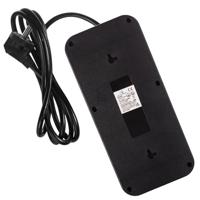 Maclean stekkerdoos, 6-polige verlengkabel + 4xUSB, 110-240V AC 50/60Hz, 2,1A max 2500W, 1,5 m, zwart, MCE389 B - thumbnail