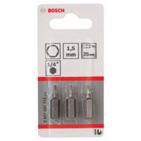 Bosch Accessories 2607001716 Inbus-bit 1.5 mm Extra hard C 6.3 3 stuk(s) - thumbnail