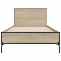 Bedframe bewerkt hout en metaal sonoma eikenkleurig 90x190 cm - thumbnail