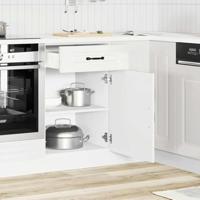 Onderkast Kalmar bewerkt hout hoogglans wit - thumbnail