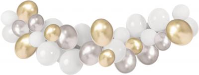 Ballonboog Set Bruiloft Wit/Goud/Zilver (3m)