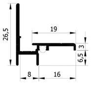 Beglazingsprofiel G8 alu geanodiseerd binnen beglazing - thumbnail