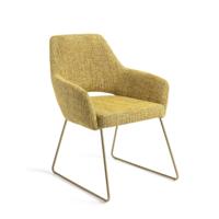 Jesper Home Yanai eetkamerstoel Lemon Limes slide gold - thumbnail