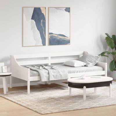 Slaapbank zonder matras 80x200 cm massief grenenhout wit