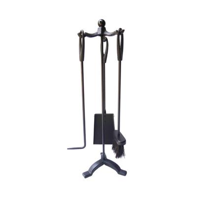 Gerei voor de haard EDM 85752 Zwart Gietijzer 19 x 59,5 cm (3 Onderdelen)