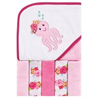 Luvable Friends Handdoek met capuchon en 5 wasbeurten, meisje Fox - thumbnail