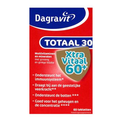 Dagravit Totaal 30 Extra Vitaal 60 plus - 60 stuks Dagravit Totaal 30 Extra Vitaal 60 plus - 60 stuks