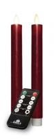 Dinerkaars rustiek wax bewegende vlam 23 cm bordeaux 2 stuks Anna's Collection - Annas collection - thumbnail