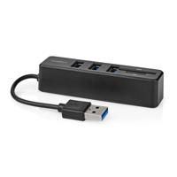 Nedis USB-Hub | 1x USB-A | 3x USB A Female | 5-Poorts poort(en) | USB 2.0 | USB Gevoed | SD & MicroSD - CCGB60250BK01 - thumbnail