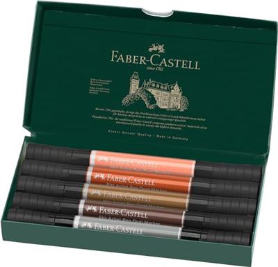 Faber Castell Tekenstift Pitt Artist duo marker Portrait - etui 5 stuks