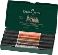 Faber Castell Tekenstift Pitt Artist duo marker Portrait - etui 5 stuks - thumbnail