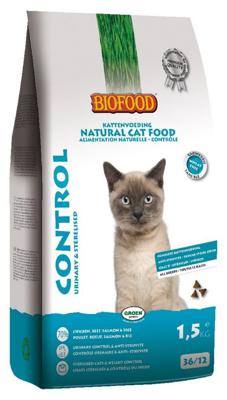 Biofood Premium control urinary/sterilised kattenvoer 1,5kg (LET OP! THT: 12-2025) Biofood Premium control urinary/sterilised kattenvoer 1,5kg (LET OP! THT: 12-2025)