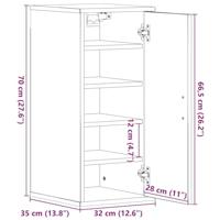 Schoenenkast 32x35x70 cm spaanplaat zwart eikenkleurig - thumbnail
