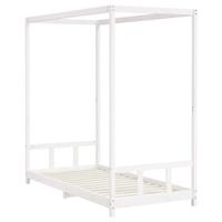 Kinderbedframe 90x190 cm massief grenenhout wit - thumbnail