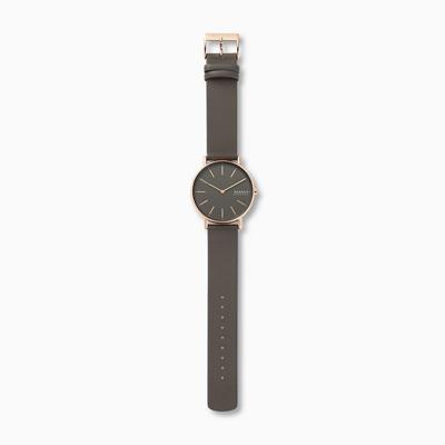 Skagen SKW2794 Horloge Signatur staal-leder rosekleurig-grijs 38 mm Skagen SKW2794 Horloge Signatur staal-leder rosekleurig-grijs 38 mm