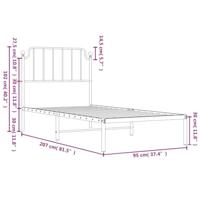 Bedframe met hoofdbord metaal zwart 90x200 cm - thumbnail