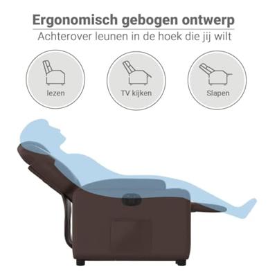 Sta-op-stoel elektrisch kunstleer bruin