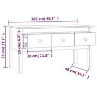 Salontafel 102x49x55 cm massief grenenhout zwart - thumbnail