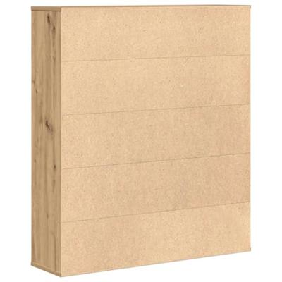 Boekenkast 89x24x101,5 cm bewerkt hout artisanaal eikenkleurig Boekenkast 89x24x101,5 cm bewerkt hout artisanaal eikenkleurig