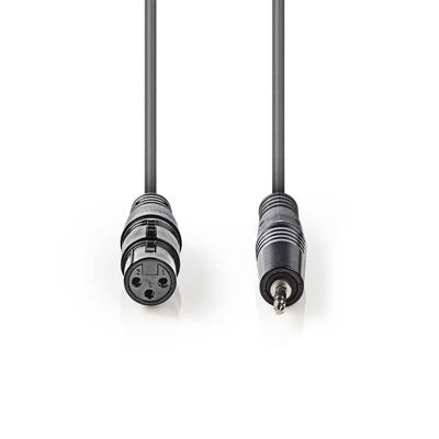 Gebalanceerde XLR-Audiokabel | XLR 3-pins female - 3,5 mm male | 1,0 m | Grijs Gebalanceerde XLR-Audiokabel | XLR 3-pins female - 3,5 mm male | 1,0 m | Grijs