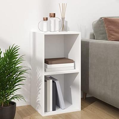 VidaXL Opbergbox voor lp's 71x34x36 cm bewerkt hout wit