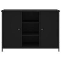 Dressoir 100x35x70 cm bewerkt hout zwart - thumbnail