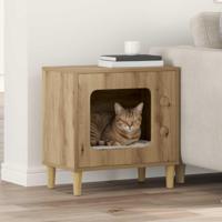 Kattenhuis Ambachtelijk eiken 51 x 30 x 52 cm Bewerkt hout - thumbnail