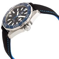 Tag Heuer Heren WAY201C.FC6395 &apos;Aquaracer&apos; automatisch zwart nylon en lederen horloge - thumbnail