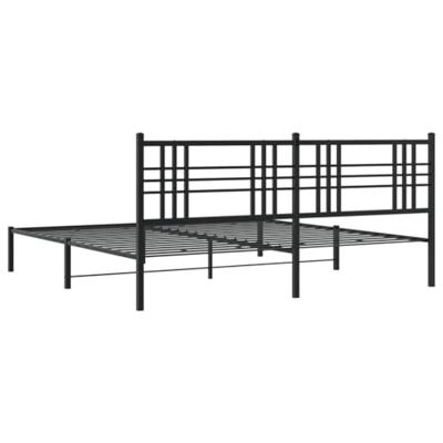 Bedframe met hoofdbord metaal zwart 183x213 cm